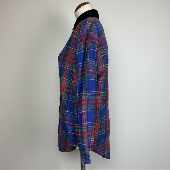 Oversized Plaid Metallic Thread Top - Picture 4 of 8